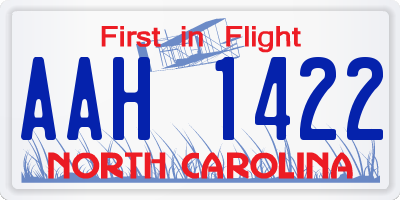 NC license plate AAH1422