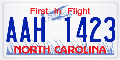 NC license plate AAH1423