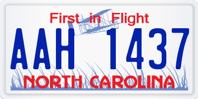 NC license plate AAH1437