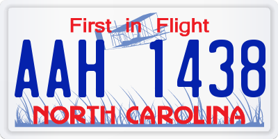 NC license plate AAH1438