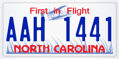 NC license plate AAH1441