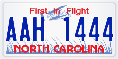 NC license plate AAH1444