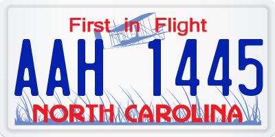 NC license plate AAH1445