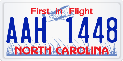 NC license plate AAH1448