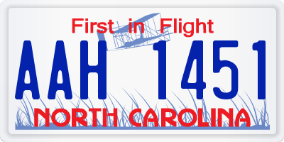 NC license plate AAH1451