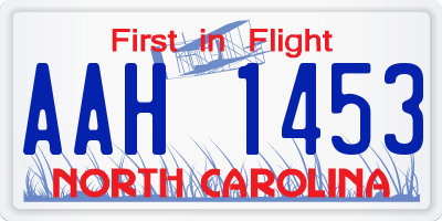 NC license plate AAH1453