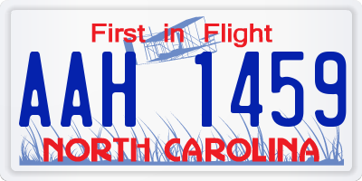 NC license plate AAH1459