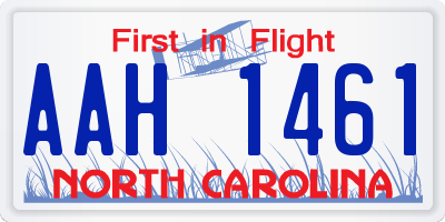 NC license plate AAH1461