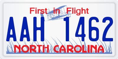 NC license plate AAH1462
