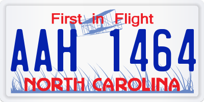 NC license plate AAH1464