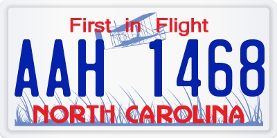 NC license plate AAH1468