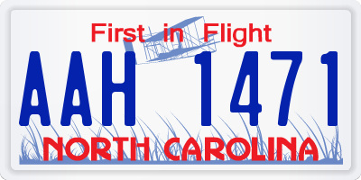 NC license plate AAH1471