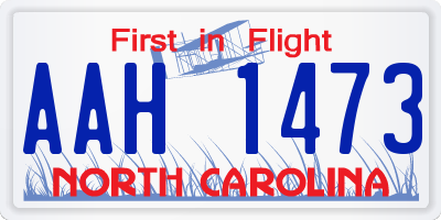 NC license plate AAH1473