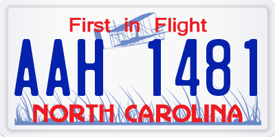 NC license plate AAH1481