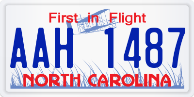 NC license plate AAH1487