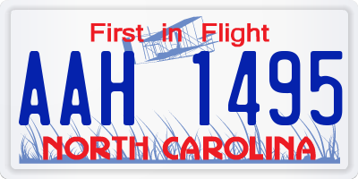 NC license plate AAH1495