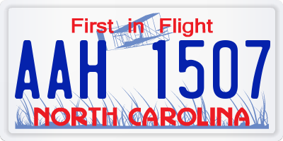 NC license plate AAH1507