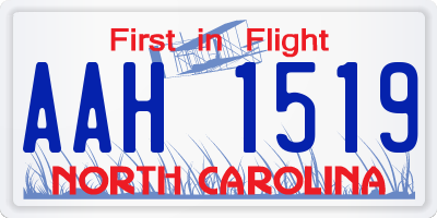 NC license plate AAH1519