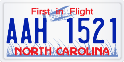 NC license plate AAH1521