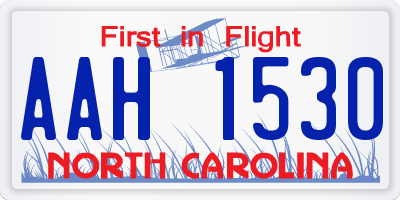 NC license plate AAH1530