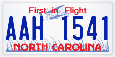 NC license plate AAH1541