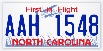 NC license plate AAH1548