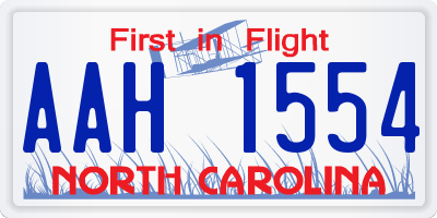NC license plate AAH1554