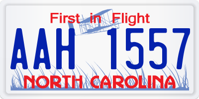 NC license plate AAH1557