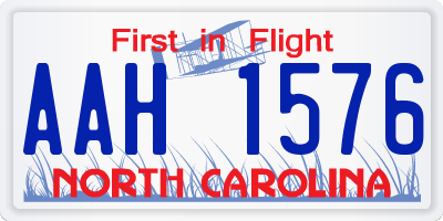 NC license plate AAH1576