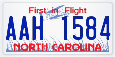 NC license plate AAH1584