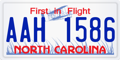 NC license plate AAH1586