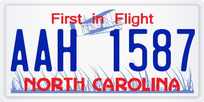 NC license plate AAH1587