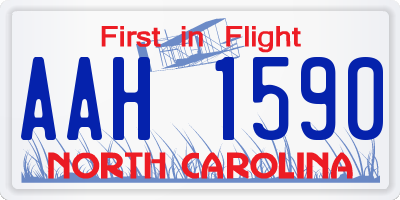 NC license plate AAH1590