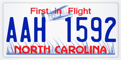 NC license plate AAH1592