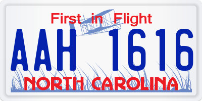 NC license plate AAH1616
