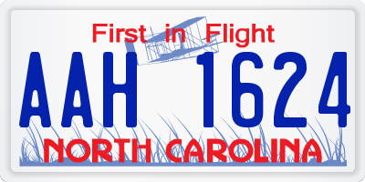 NC license plate AAH1624