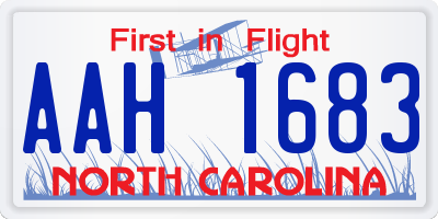 NC license plate AAH1683