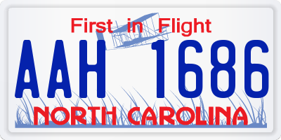 NC license plate AAH1686
