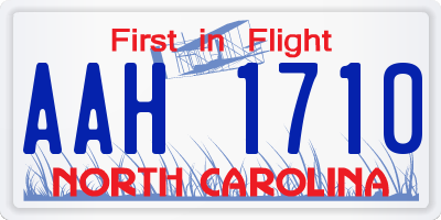NC license plate AAH1710
