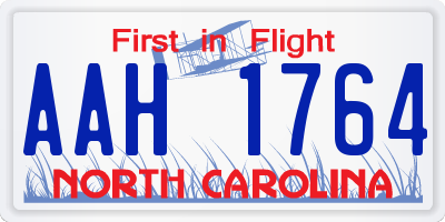 NC license plate AAH1764