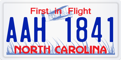 NC license plate AAH1841