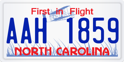 NC license plate AAH1859