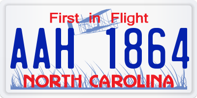 NC license plate AAH1864