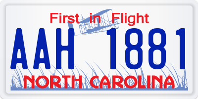 NC license plate AAH1881