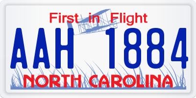 NC license plate AAH1884