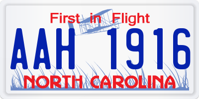 NC license plate AAH1916