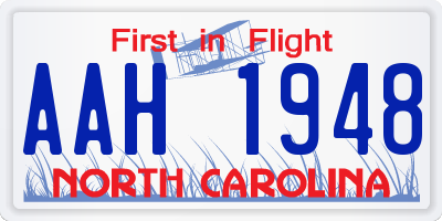 NC license plate AAH1948