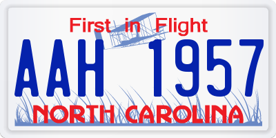 NC license plate AAH1957