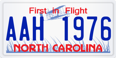 NC license plate AAH1976