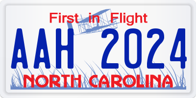 NC license plate AAH2024